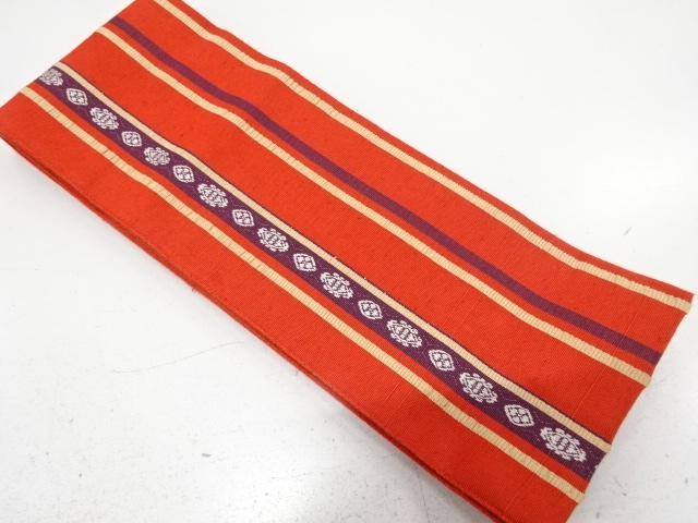 JAPANESE HANHABA OBI / WOVEN FLOWER CREST